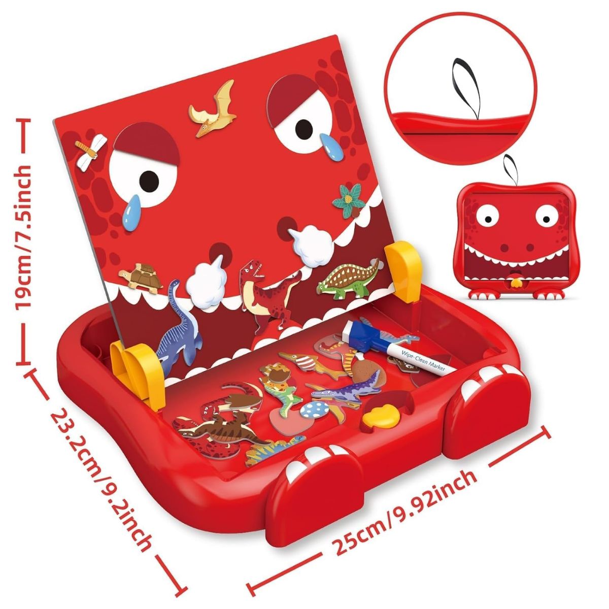 Lousa De Desenho Magnética Brinquedo Dinossauro Vermelho - Steam Toy Lousa De Desenho Magnética Brinquedo Dinossauro Vermelho - Steam Toy